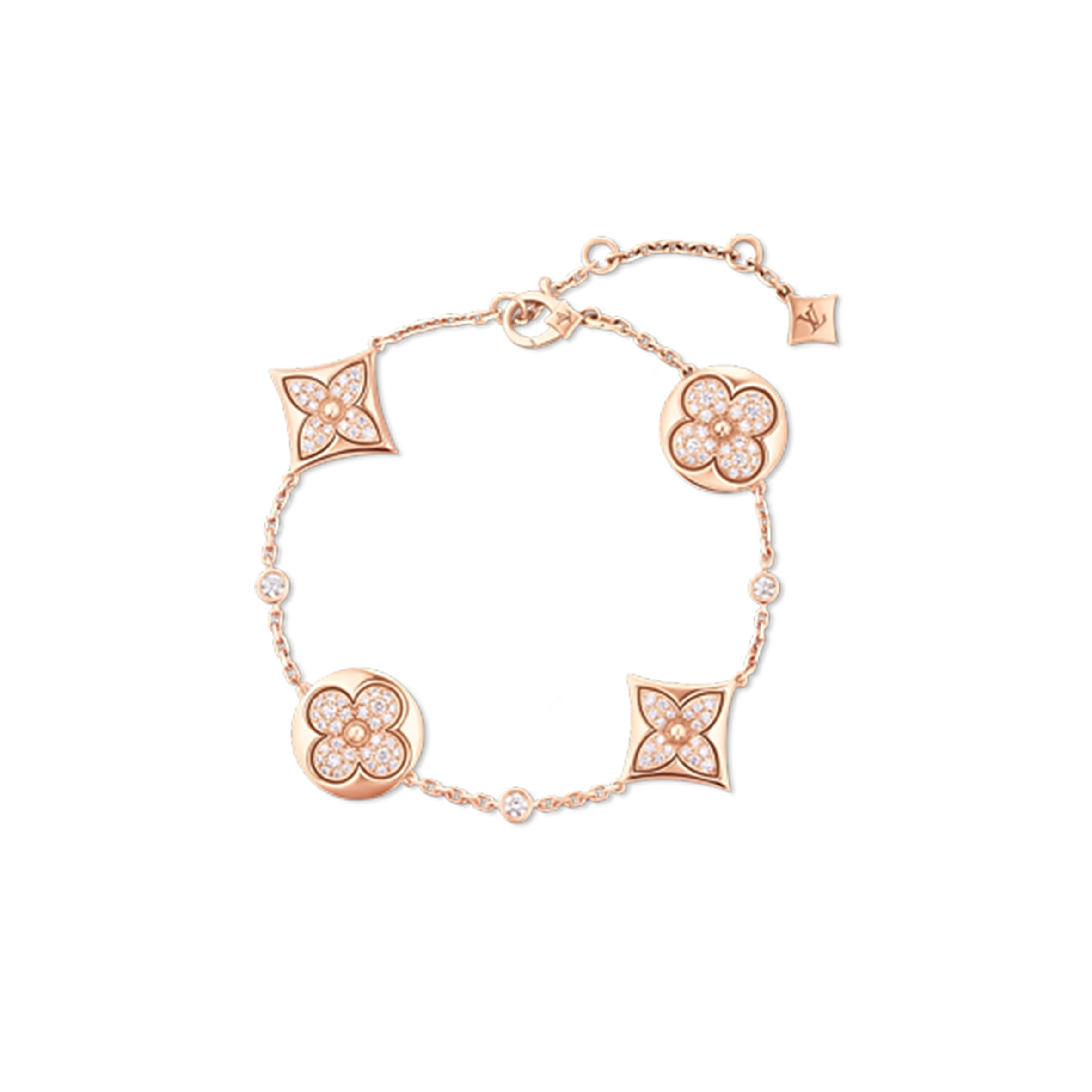 LOUIS VUITTON COLOR BLOSSOM BB MULTI-MOTIFS BRACELET, PINK GOLD AND DIAMONDS Q95650